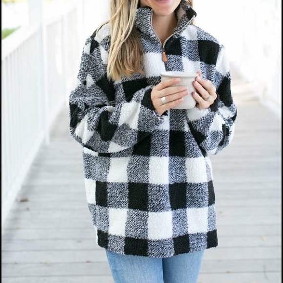 New Buffalo Sherpa check print pullover jacket - Picture 2 of 3